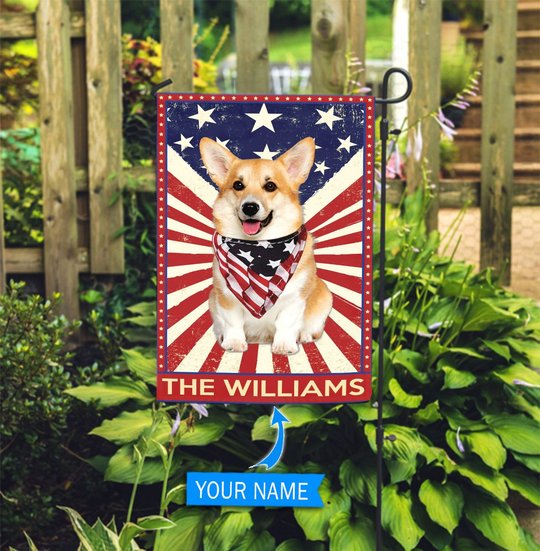 DIF3016-Corgi 2 Personalized Flag