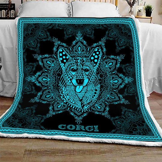 MHQD2002 Corgi Mandala Quilt Blanket