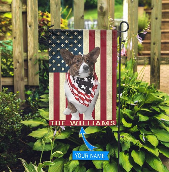 BIF1304 Cardigan welsh corgi Personalized flag