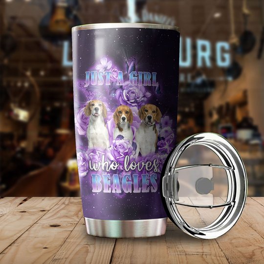 MHUCHO201 A Girl Who Loves Beagles Personalized Stainless Steel Tumbler