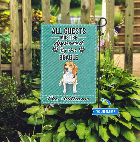 BIF20083105 Beagle All Guests Approved Personalized Flag