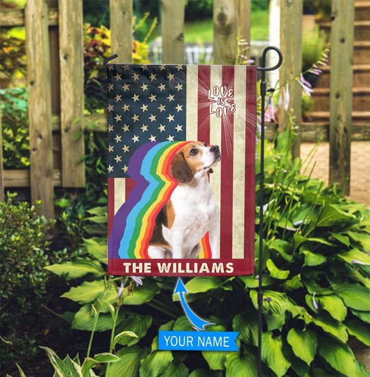 MHFCHO401 Beagle LGBT Personalized Flag
