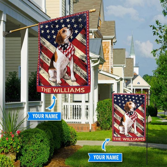 DIF4004-beagle Personalized Flag