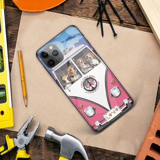 THP20070306 Hippie Beagle Glass Phone Case