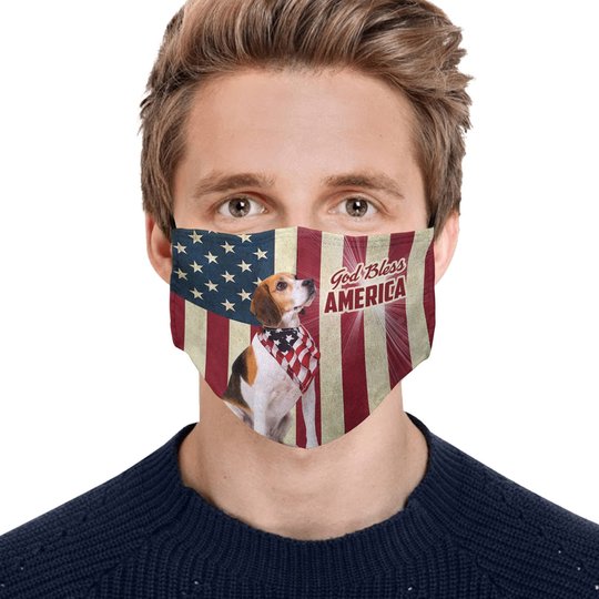 THM20072402 Beagle God Bless Face Mask