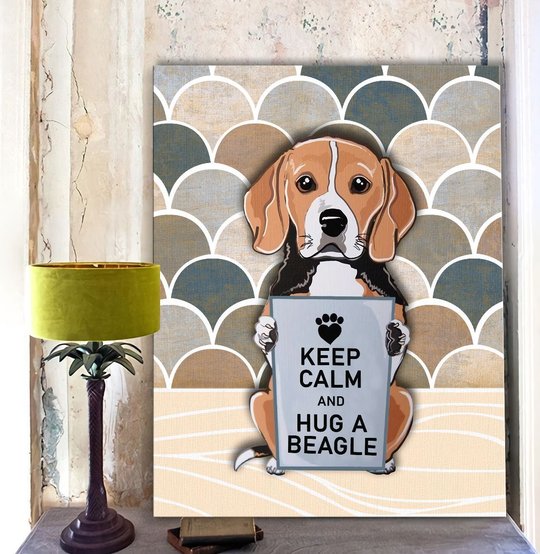 CHD0126 Keep Calm And Hug A Beagle Matte Canvas