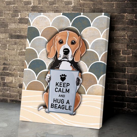 CHD0126 Keep Calm And Hug A Beagle Matte Canvas