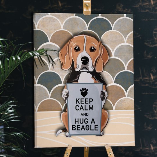CHD0126 Keep Calm And Hug A Beagle Matte Canvas