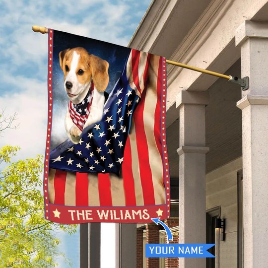 CHFD1002 Beagle Personalized House Flag