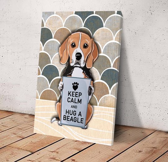 CHD0126 Keep Calm And Hug A Beagle Matte Canvas