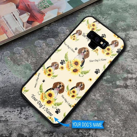 DUP1002 Beagle Personalized Glass Phone Case