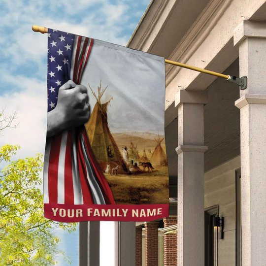 TRF20071502 Native American Personalized Flag