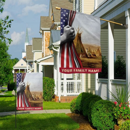 TRF20071502 Native American Personalized Flag