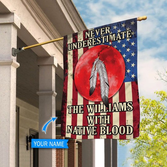 DIF14006-native american flag us Personalized Flag