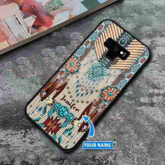 THP20072101 Native American Personalized Glass Phone Case
