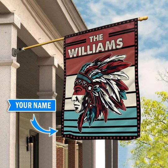 DIF14001-Native American Personalized Flag