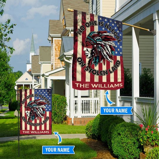 DIF14003-native american flag us Personalized Flag