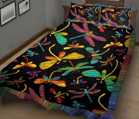 BIE0101 COLORFUL DRAGONFLY Quilt Bed Set