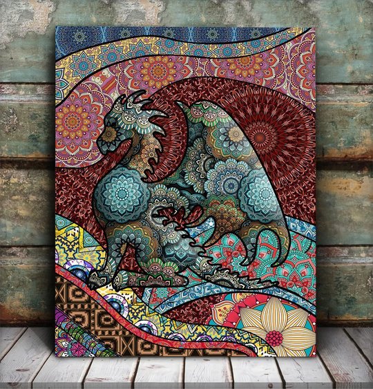 MHDDR0101 Boho Dragon Vertical Matte Canvas