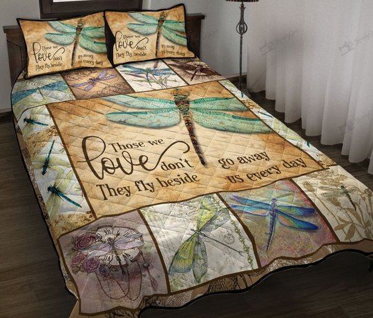 BIE0301 DRAGONFLY Those we love don't go away Quilt Bed Set