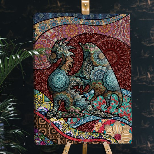MHDDR0101 Boho Dragon Vertical Matte Canvas