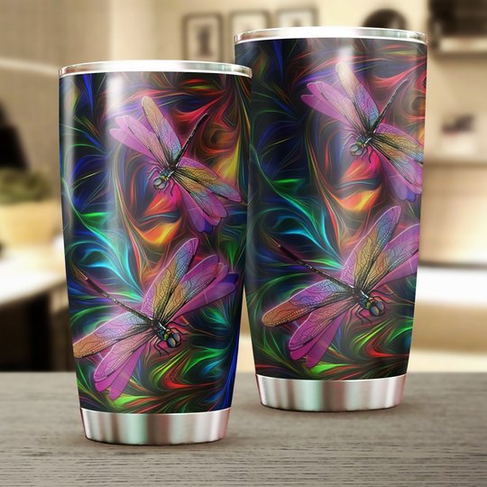 BIU0302 Dragonfly Light Color Stainless Steel Tumbler