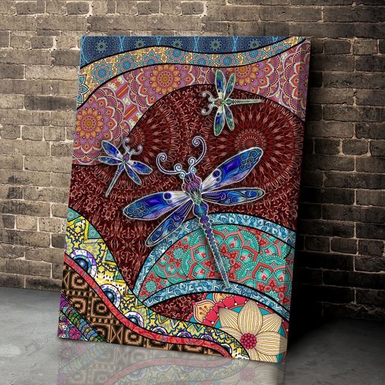 MHDDRF0101 Boho Dragonfly Vertical Matte Canvas