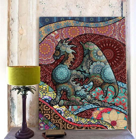 MHDDR0101 Boho Dragon Vertical Matte Canvas