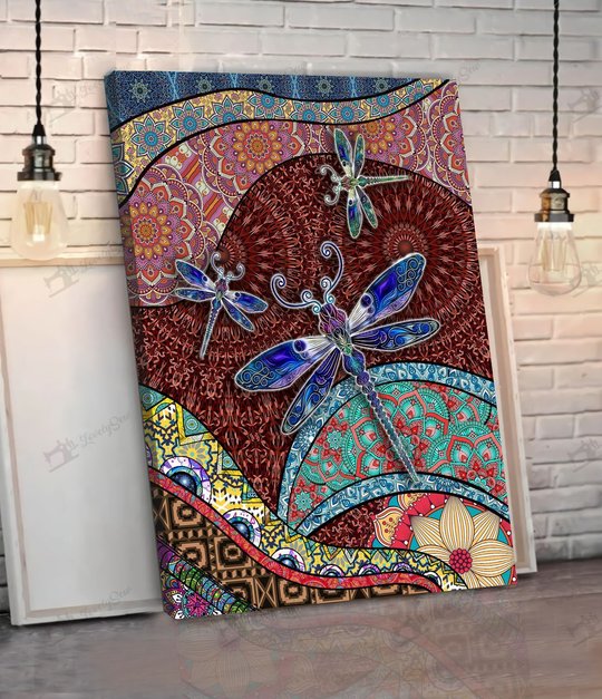 MHDDRF0101 Boho Dragonfly Vertical Matte Canvas