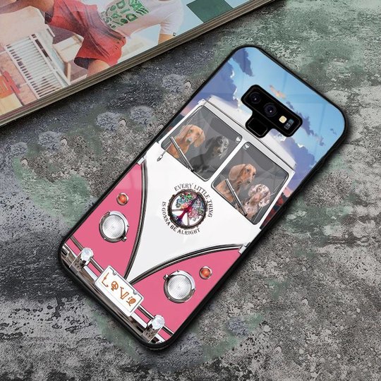 THP20070314 Hippie Dachshund Glass Phone Case