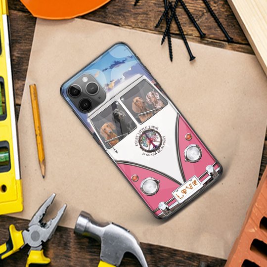 THP20070314 Hippie Dachshund Glass Phone Case