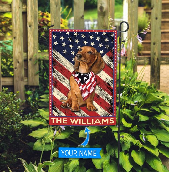 DIF4001-Dachshund Personalized Garden Flag-House Flag