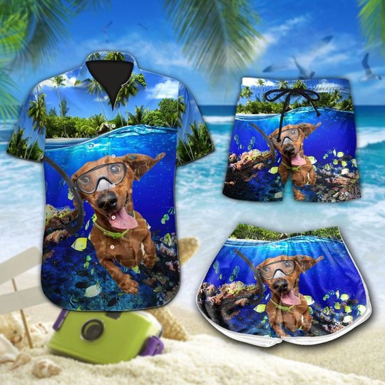 DIODOG2207004-DITDOG2207004-Dachshunds Diving-Men-Women Set