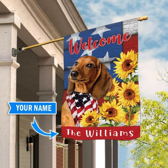DIF12006-Dachshund Personalized Flag
