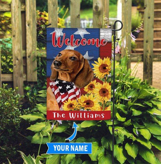 DIF12006-Dachshund Personalized Flag