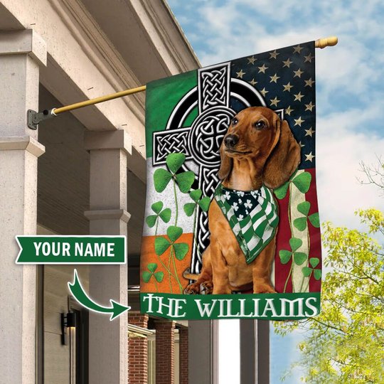 DIF2008-Dachshund Personalized Garden Flag-House Flag