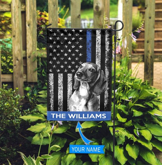 BIF1701 Dachshund Police Personalized Flag