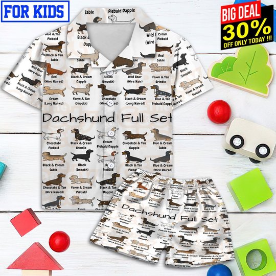 Dachshund For Kids Hawaii Shirt & Shorts BIT21062519-BIO21062519