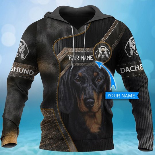 CHTD2003 Dachshund Personalized 3D HOODIE