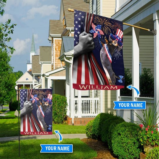 BIF1501 Dachshund Flag Independence Day personalized flag