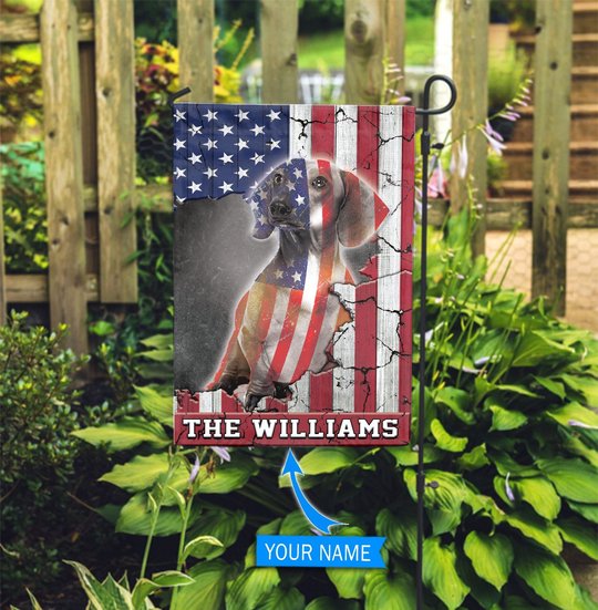 THF0257 Dachshund Personalized Flag