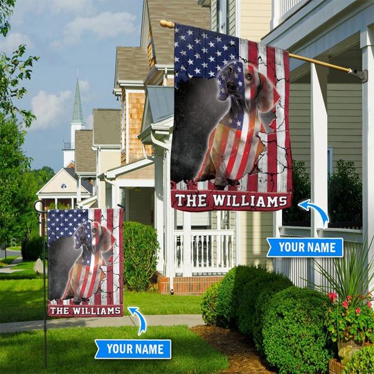 THF0257 Dachshund Personalized Flag