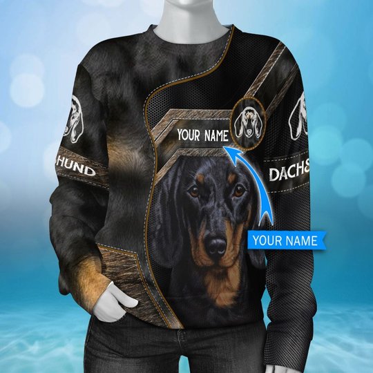 CHTD2003 Dachshund Personalized 3D HOODIE