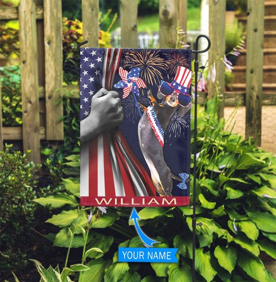 BIF1501 Dachshund Flag Independence Day personalized flag