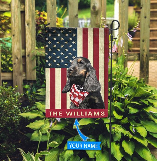BIF1339 Black dachshund with tan and white Personalized Flag