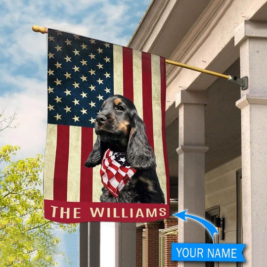BIF1339 Black dachshund with tan and white Personalized Flag