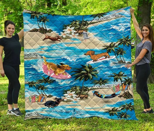 Dachshund Quilt Bet Sed & Quilt Blanket THE20073003-THQ20073003