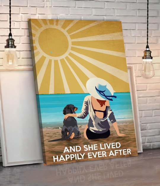 BID20070104 Dachshund And She Lived Happily Ever After Matte Canvas