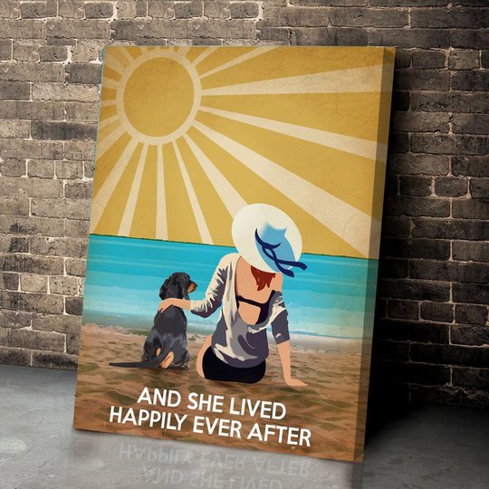 BID20070104 Dachshund And She Lived Happily Ever After Matte Canvas