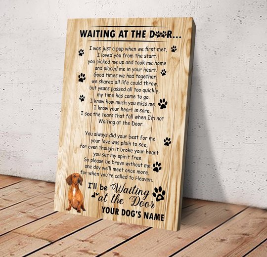 BID20070208 Dachshund Waiting At The Door Personalized Matte Canvas